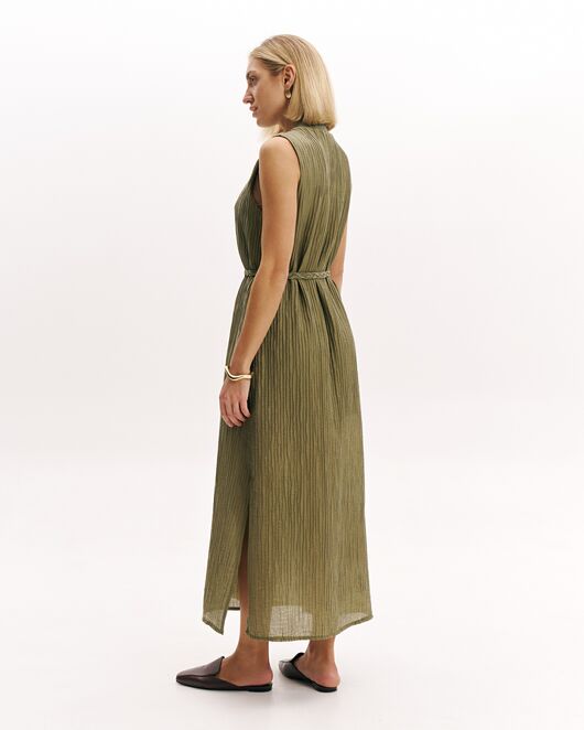 Женское платье из тенсела цвет хаки-32240 от   Женское платье из тенсела цвет хаки-32240 от