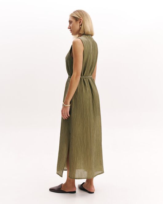 Женское платье из тенсела цвет хаки-32240 от   Женское платье из тенсела цвет хаки-32240 от