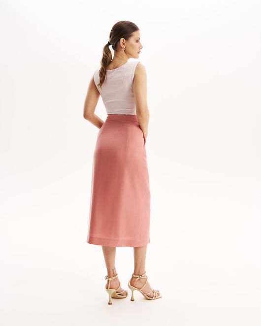 Юбка розовая с разрезом спереди из тенсела SK2-1000 от byME 