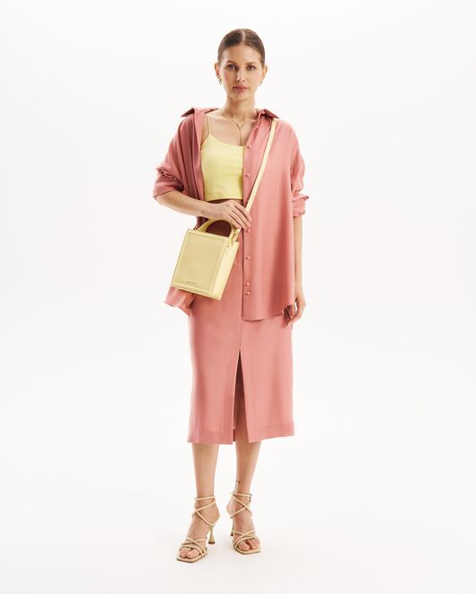 Юбка розовая с разрезом спереди из тенсела SK2-1000 от byME 