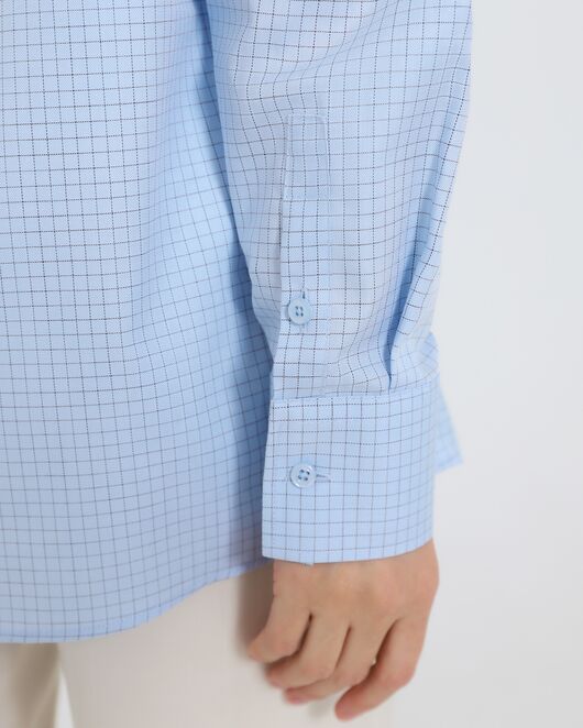 Женская рубашка из хлопка в клетку овесайз с универсальной манжетой 8980 от ByME 