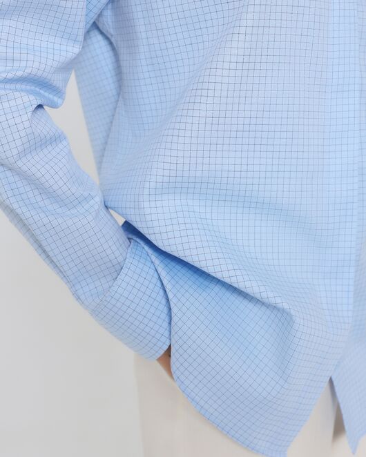 Женская рубашка из хлопка в клетку овесайз с универсальной манжетой 8980 от ByME 