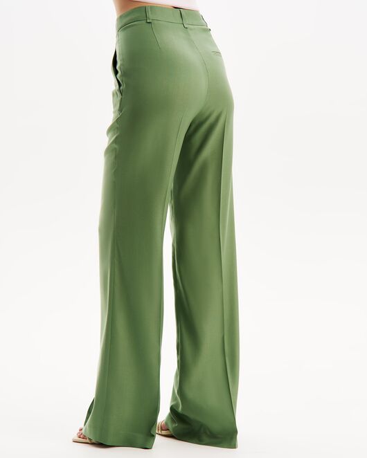 Брюки прямые в зеленом цвете из тенсела TR4-1001 от byME 