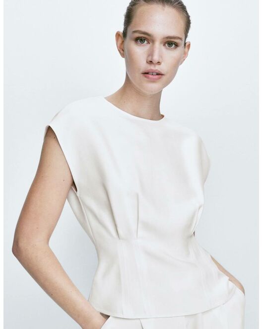 Топ из хлопка в кремовом цвете от LW 