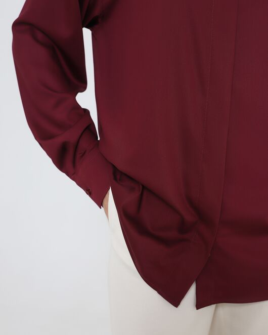 Женская рубашка из бамбука вишневая под пуговицу 8970 от ByME 