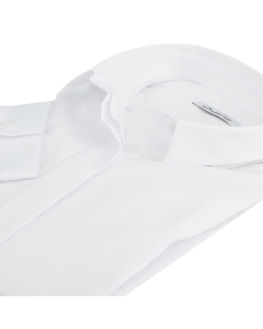 Женская рубашка под пуговицы в белая удлиненная - 7305 от DoubleCuff 