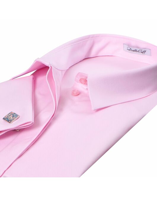 Женская рубашка из хлопка под запонку розовая- 7329 от byME 