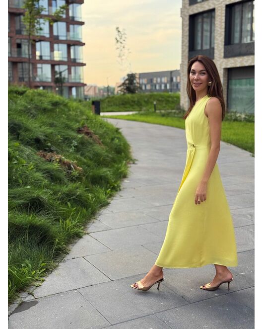 Платье желтое из тенсела от LW 