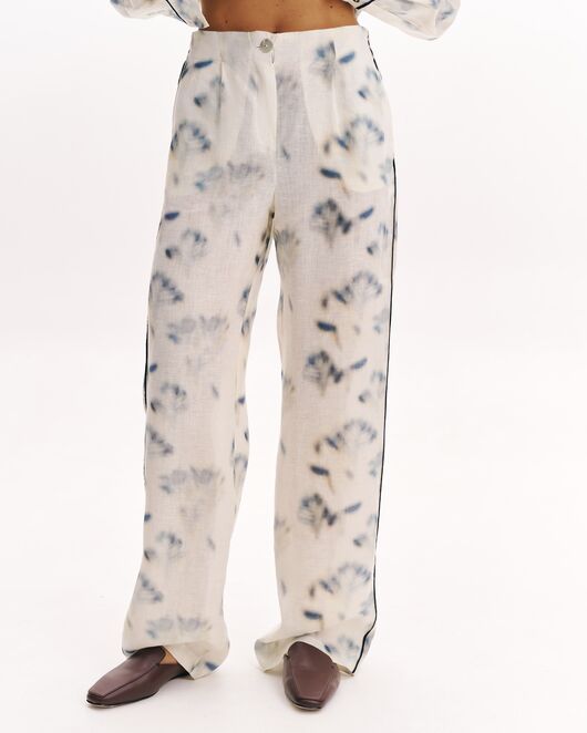 Женские брюки изо льна экрю-5312 от  