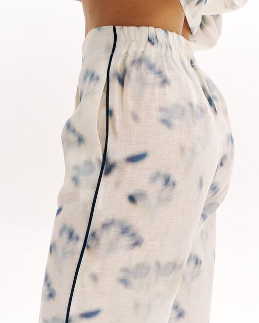 Женские брюки изо льна экрю-5312 от  