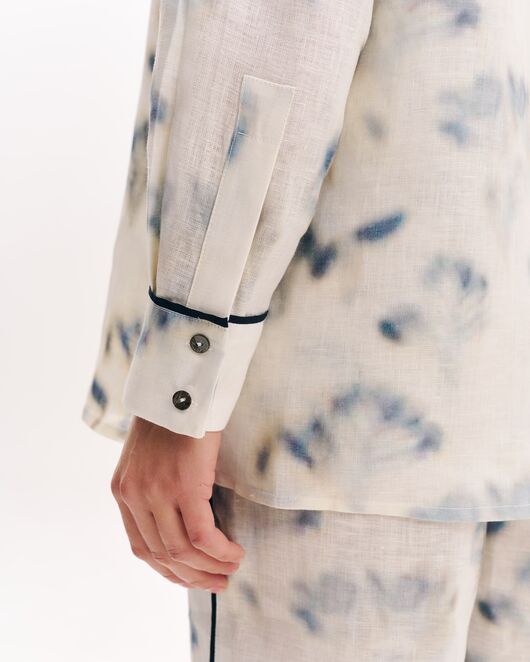 Женская рубашка изо льна экрю-5224 от  