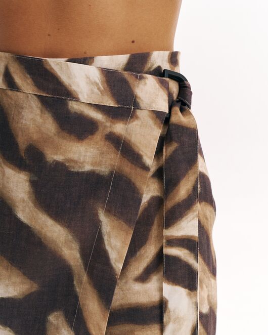 Женская юбка изо льна коричневая-5809 от  