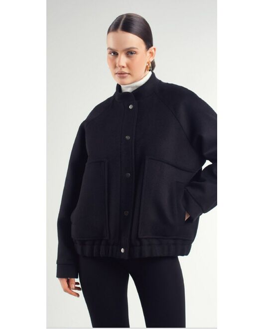 Бомбер из мериноса цвет: Черный-A102 от Doroteya 