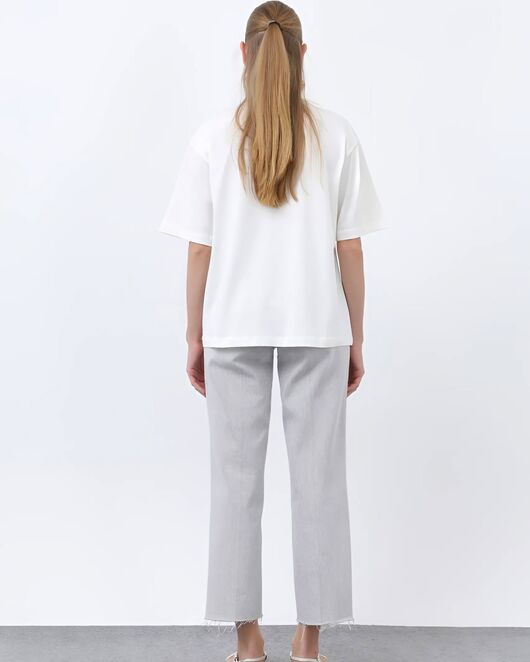 Женская футболка экрю с гусями-32360 от  