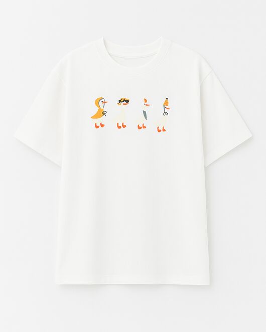 Женская футболка экрю с гусями-32360 от  