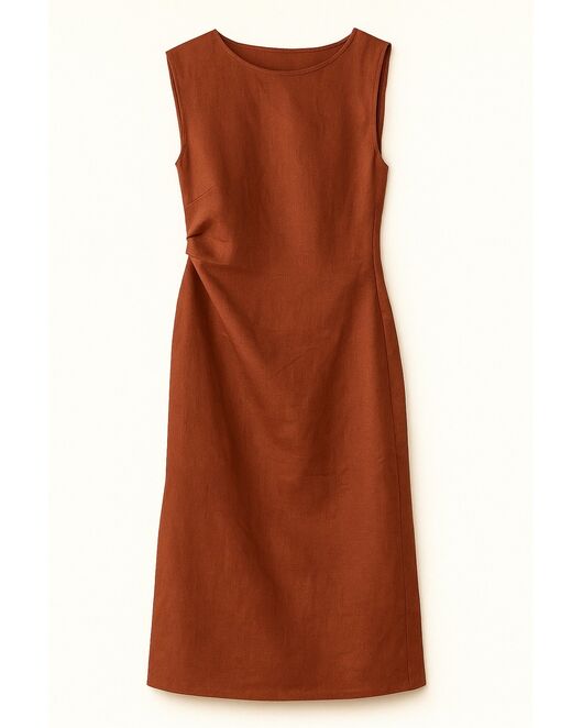 Платье женское изо льна в кирпичном цвете от LW 