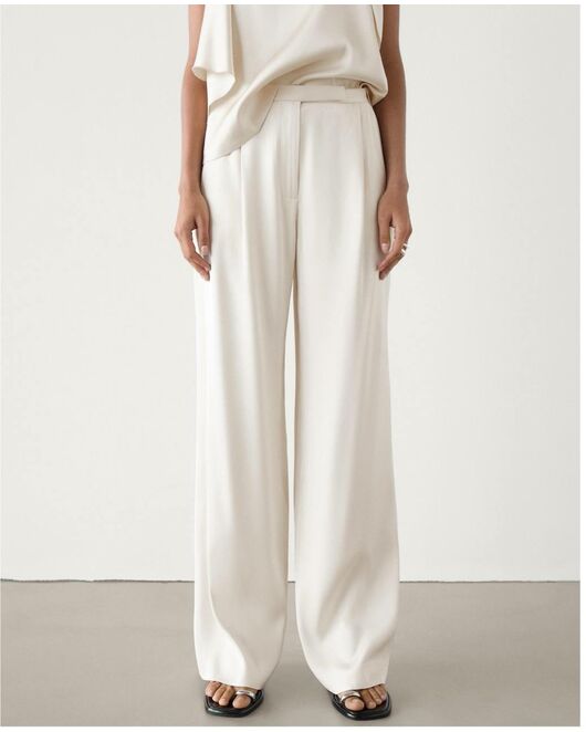Женские брюки из вискозы белые-MS5306 от  