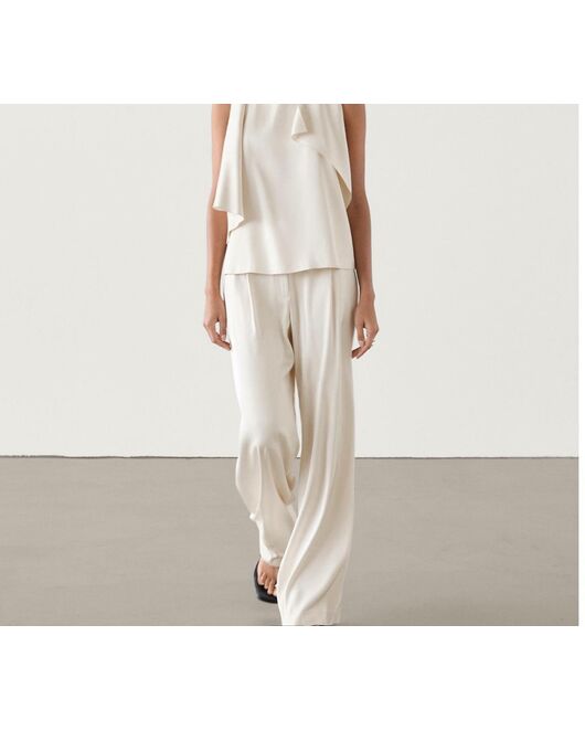 Женские брюки из вискозы белые-MS5306 от  