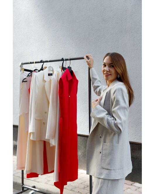 Жакет серый изо льна-MS5115 от  