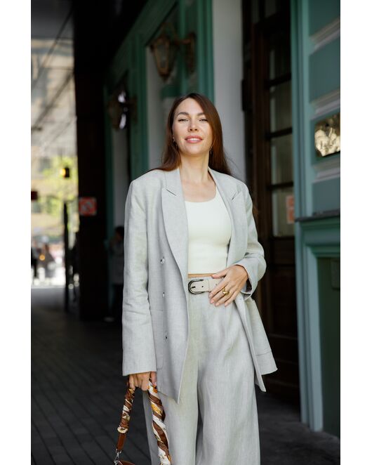 Жакет серый изо льна-MS5115 от  