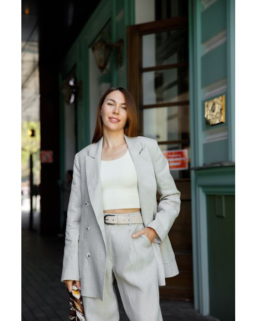 Жакет серый изо льна-MS5115 от  