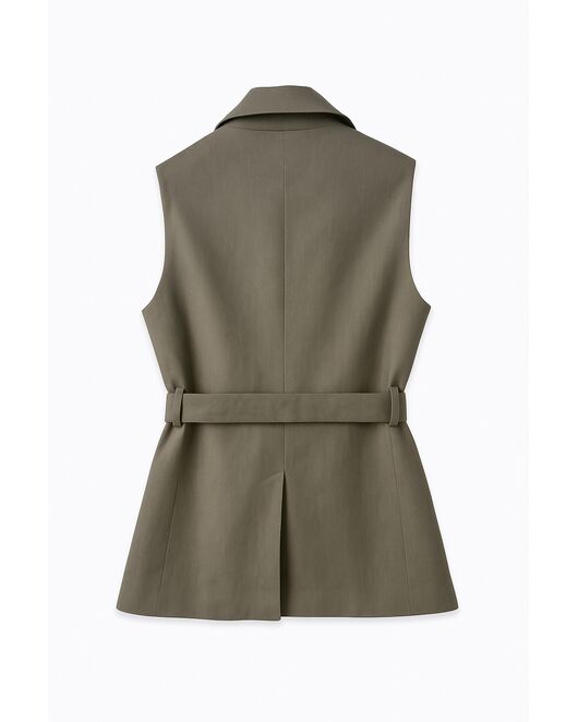 Жилет женский изо льна темно-зеленый -LW-155006 от LW 