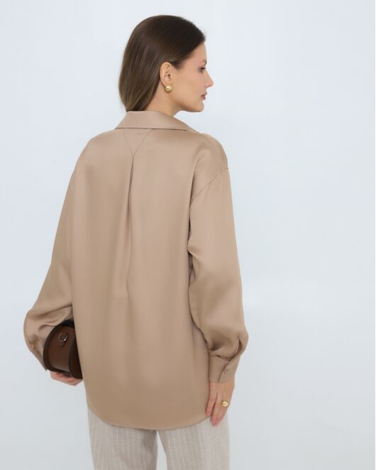Женская рубашка бежевая из лиоцела 8975 от byME 