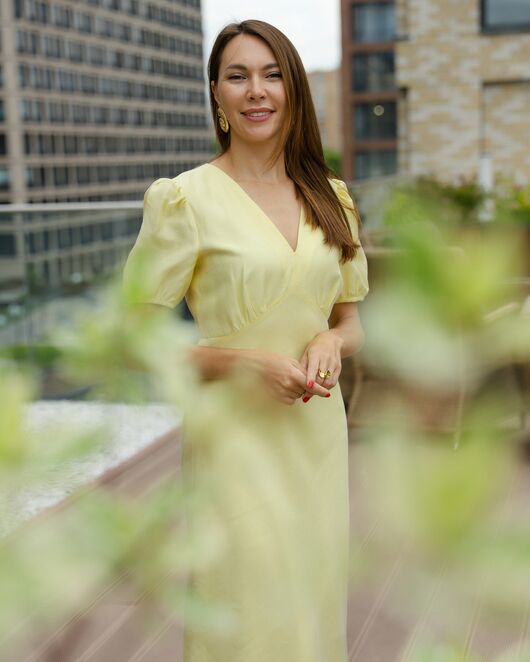 Платье женское изо льна желтое-MS5631 от  