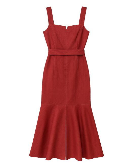 Платье женское изо льна терракотовое-LW-025094 от Luisa Wang 