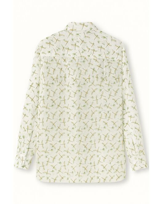 Женская рубашка с универсальным манжетом из крапивы принт стрекозы-9020 от ByME 