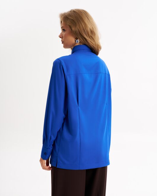 Рубашка с универсальным манжетом из бамбука синего цвета  -9023 от byME 