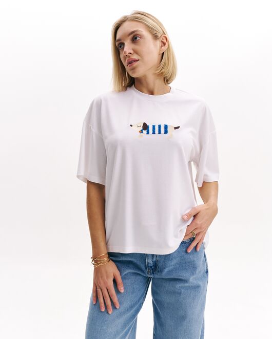 Женская футболка экрю из вискозы-32255 от  