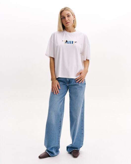 Женская футболка экрю из вискозы-32255 от  