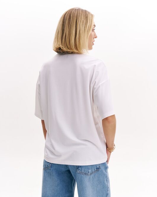 Женская футболка экрю из вискозы-32255 от  