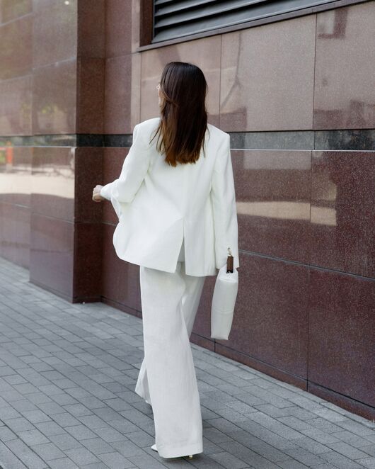 Жакет изо льна белый-MS5110 от  