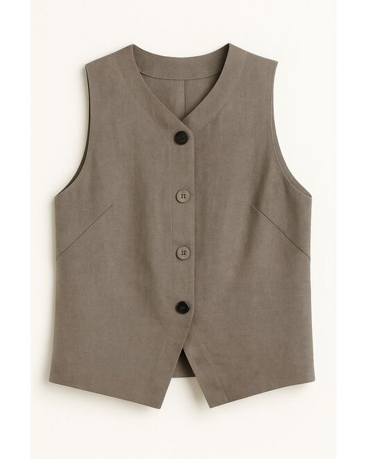 Женский жилет серый льняной -155001 от LW 