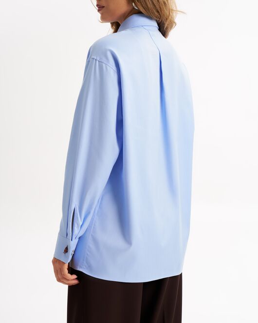 Женская рубашка из хлопка голубая-9018 от byME 