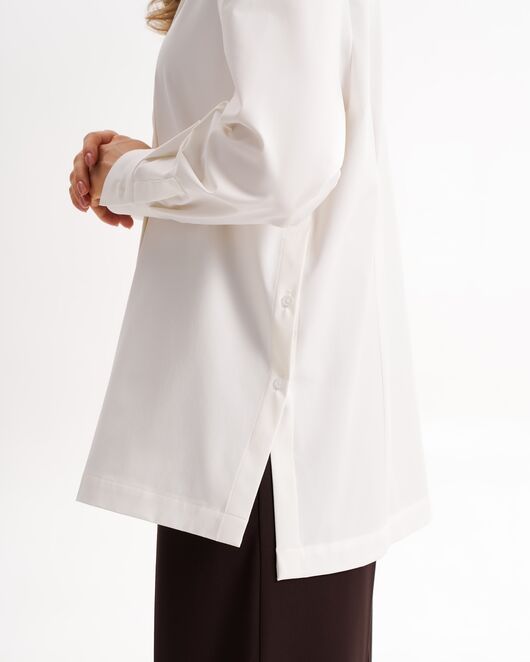 Рубашка  молочная из смесового состава с пуговицами по бокам  -9027 от  