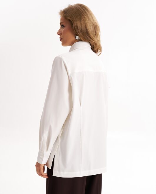 Рубашка  молочная из смесового состава с пуговицами по бокам  -9027 от  