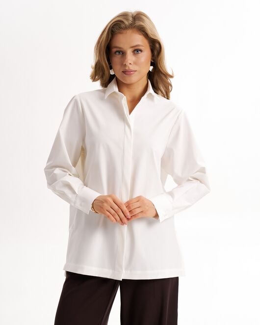 Рубашка  молочная из смесового состава с пуговицами по бокам  -9027 от  