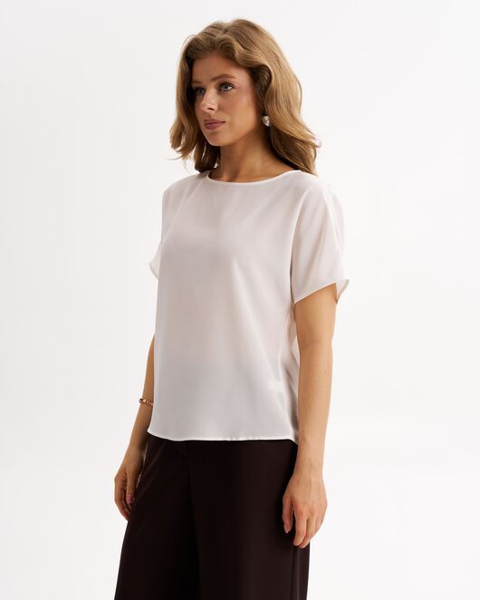 Топ шелковый белый-9024 от byME 
