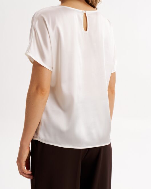 Топ белый из шелка-9025 от byME 