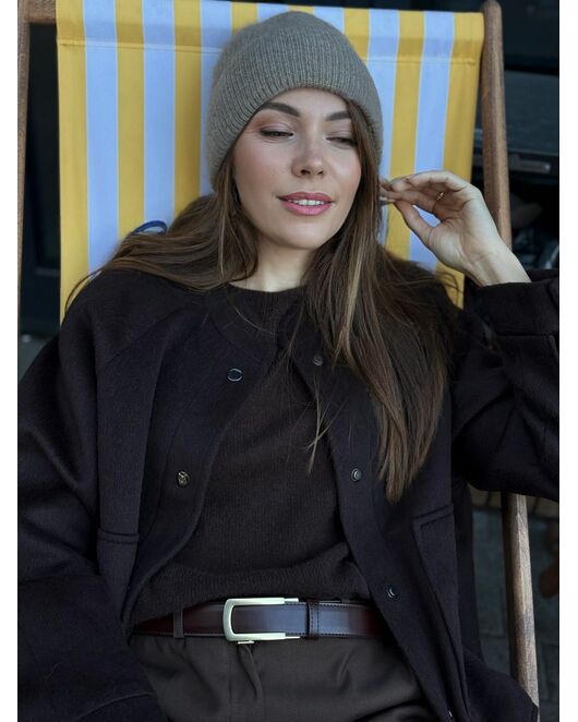 Бомбер из шерсти цвет шоколадный от Doroteya 