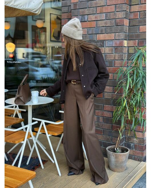 Бомбер из шерсти цвет шоколадный от Doroteya 