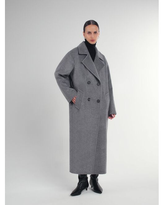 Пальто из шерсти и кашемира  Ворс Parma  цвет серый меланж  -A087 от Doroteya  Пальто из шерсти и кашемира  Ворс Parma  цвет серый меланж  -A087 от Doroteya