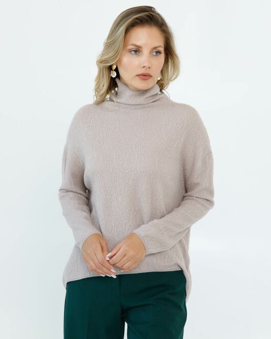 Джемпер из шерсти мериноса тонкой вязки пыльная роза от byME 