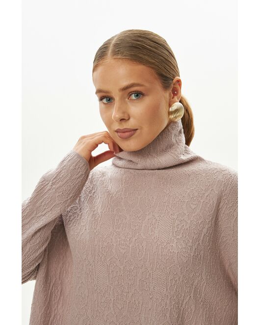 Джемпер из шерсти мериноса тонкой вязки пыльная роза от byME 