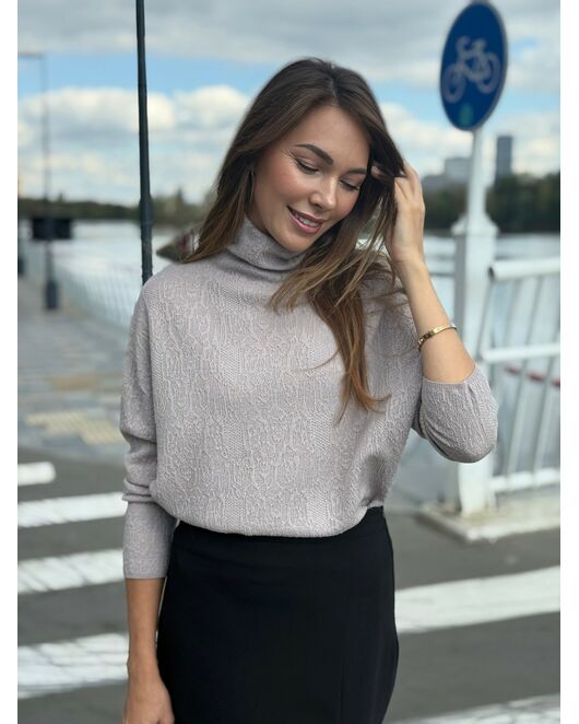 Джемпер из шерсти мериноса тонкой вязки пыльная роза от byME 