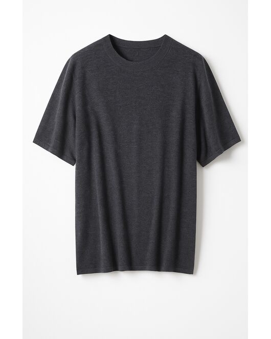 Джемпер темно серый  с коротким руковом из шерсти мериноса-JFB02 от byME 