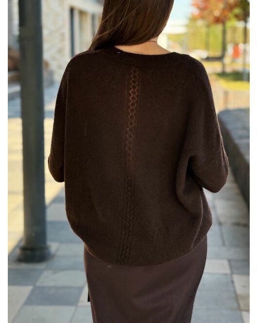 Джемпер из кашемира и шёлка в шоколадном цвете-8299-chocolate от ByME 